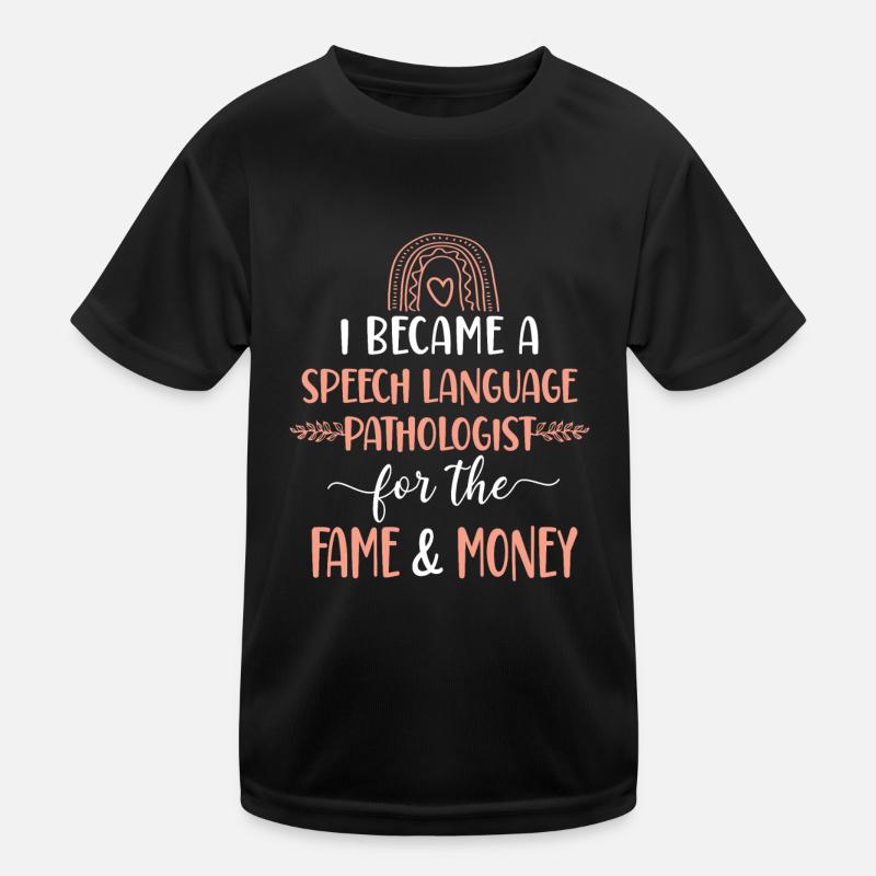 Speech Therapist Therapy Assistant - Kinder Funktions-T-Shirt - Schwarz