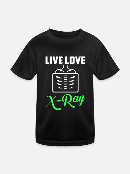 Live Love X-Ray X-Ray Rad Tech Radiology - Kinder Funktions-T-Shirt - Schwarz - Vorne