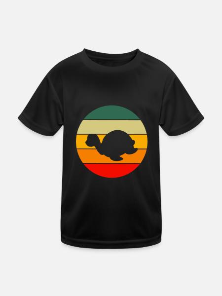Tortue de mer Animal Cadeau Retro Turtle - T-shirt sport Enfant - noir - Devant