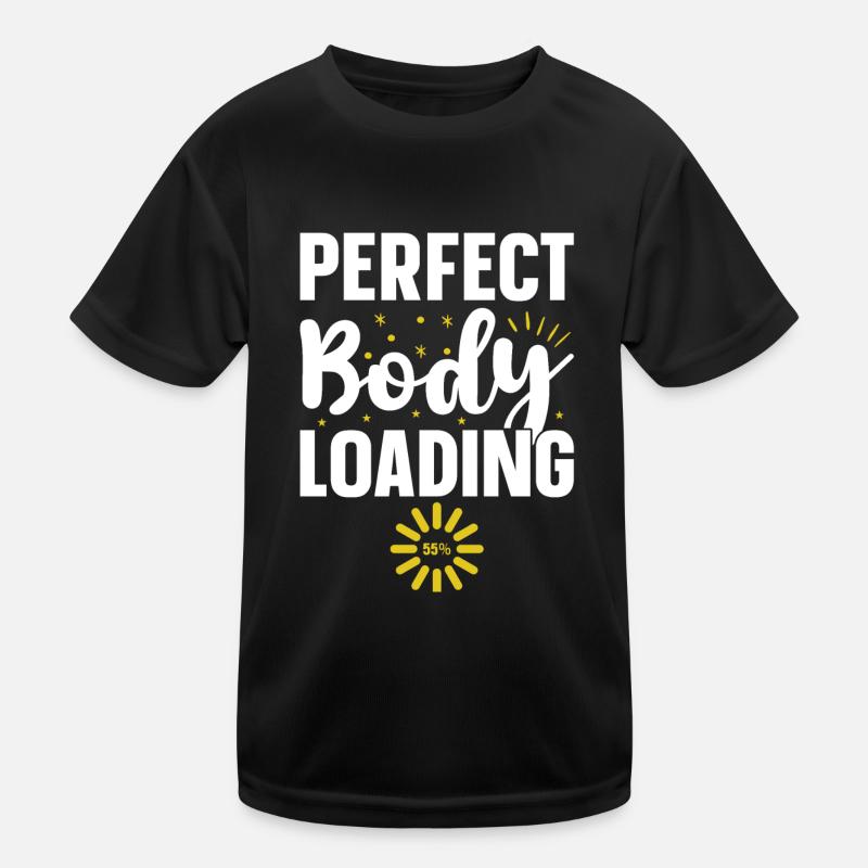 Ich trainiere nur, weil ich gerne esse Kinder Funktions-T-Shirt