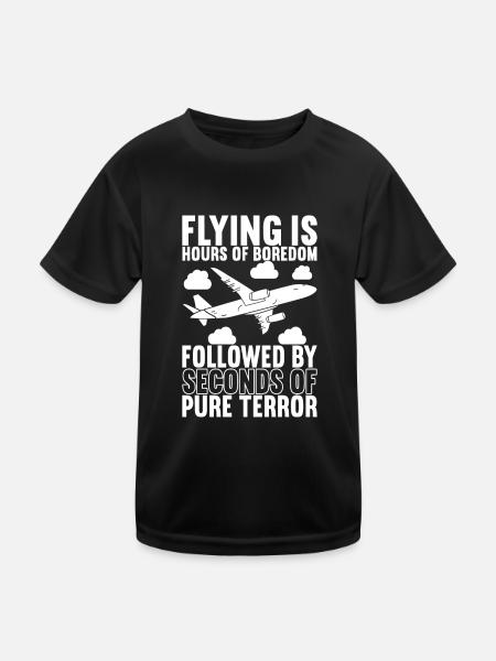 Pilot Flugzeug - Kinder Funktions-T-Shirt - Schwarz - Vorne