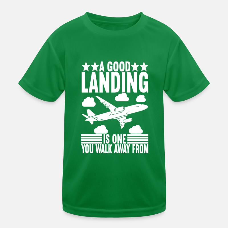 Pilot Airplane Kids Functional T-Shirt