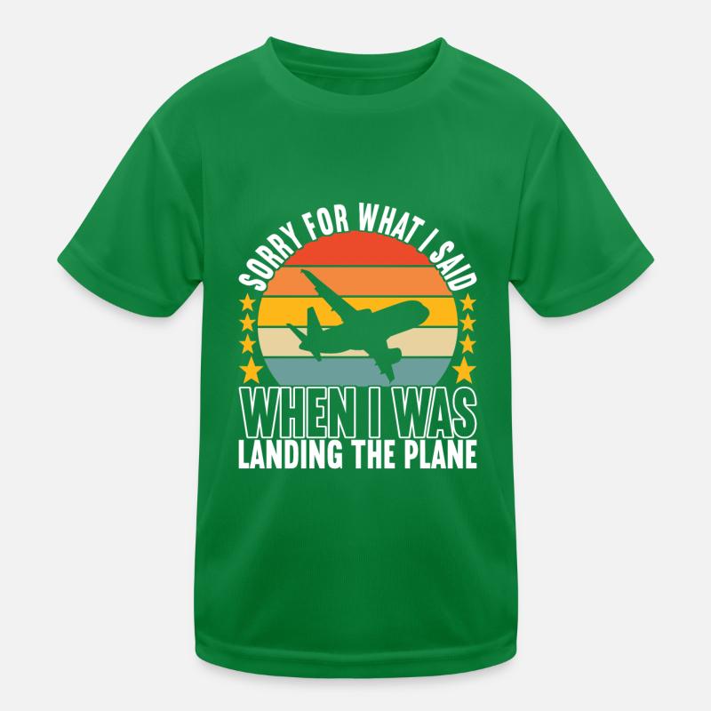 Pilot Airplane Kids Functional T-Shirt
