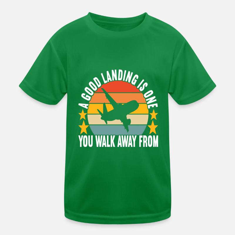 Pilot Airplane Kids Functional T-Shirt