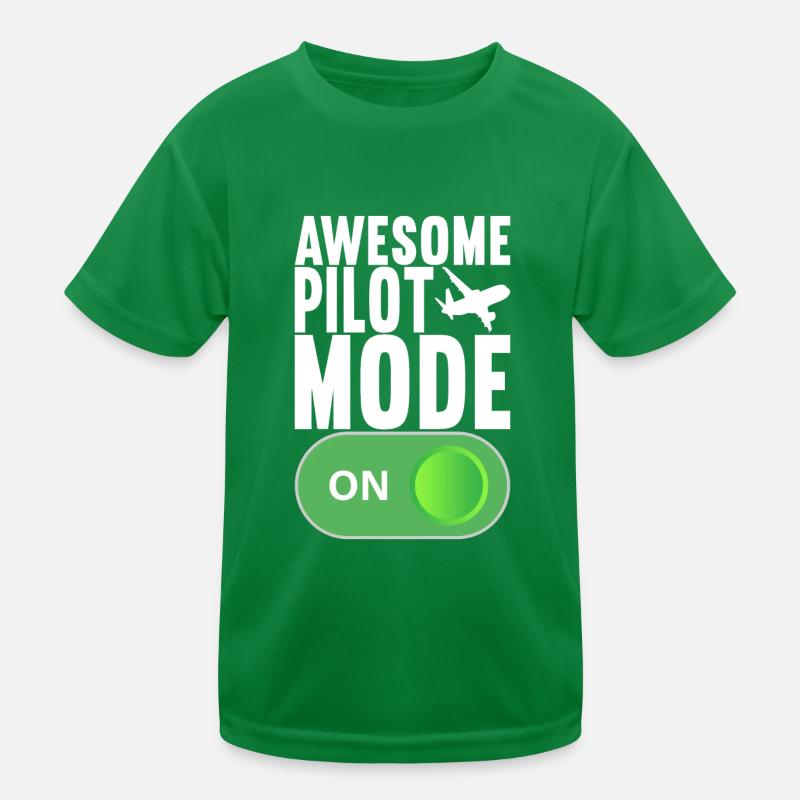 Pilot Airplane Kids Functional T-Shirt