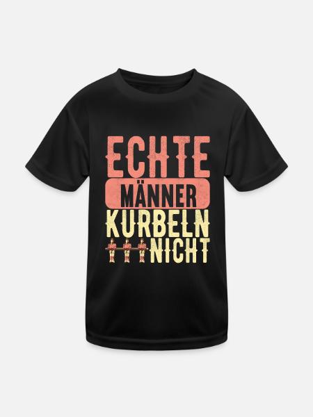 Tischfussball Tischkicker - Kinder Funktions-T-Shirt - Schwarz - Vorne