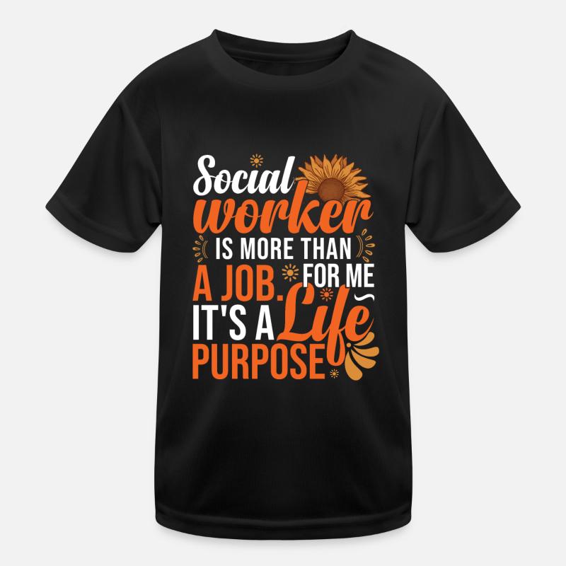 Social Worker Sunflower Kids Functional T-Shirt