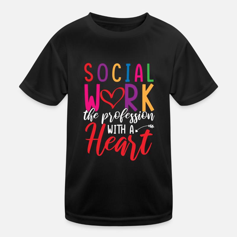 Social Work Heart Kids Functional T-Shirt
