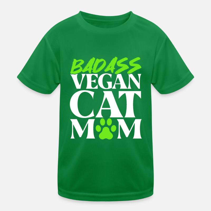 Vegan Cat Mom Kids Functional T-Shirt