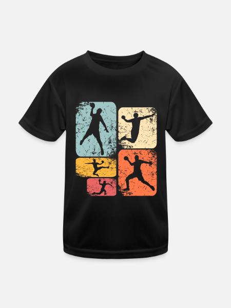 Handball Handballer - Kinder Funktions-T-Shirt - Schwarz