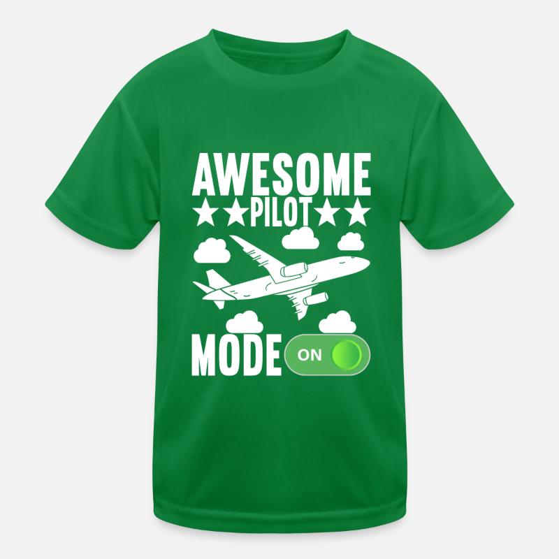 Pilot Airplane Kids Functional T-Shirt