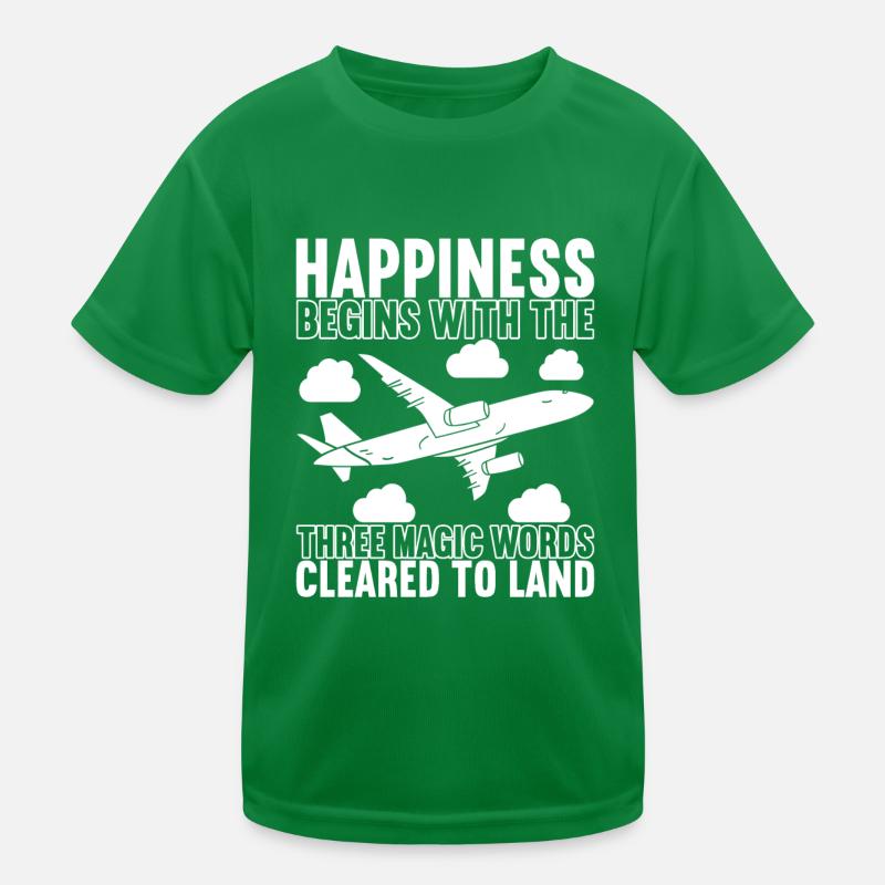 Pilot Airplane Kids Functional T-Shirt