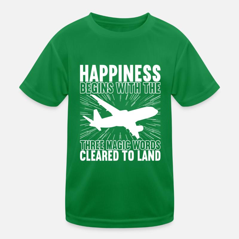 Pilot Airplane Kids Functional T-Shirt