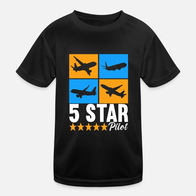 Pilot Airplane Kids Functional T-Shirt