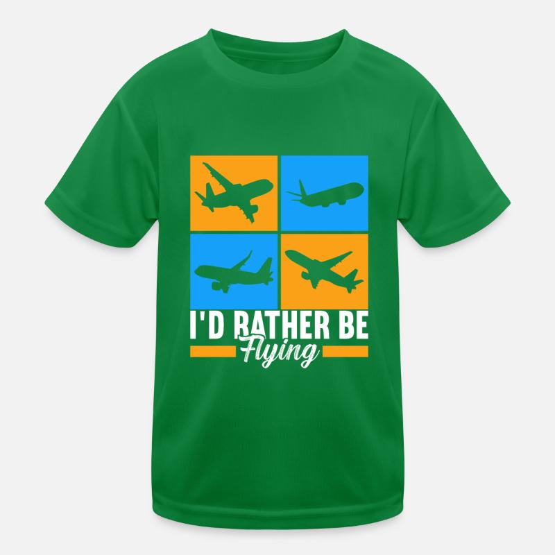 Pilot Airplane Kids Functional T-Shirt