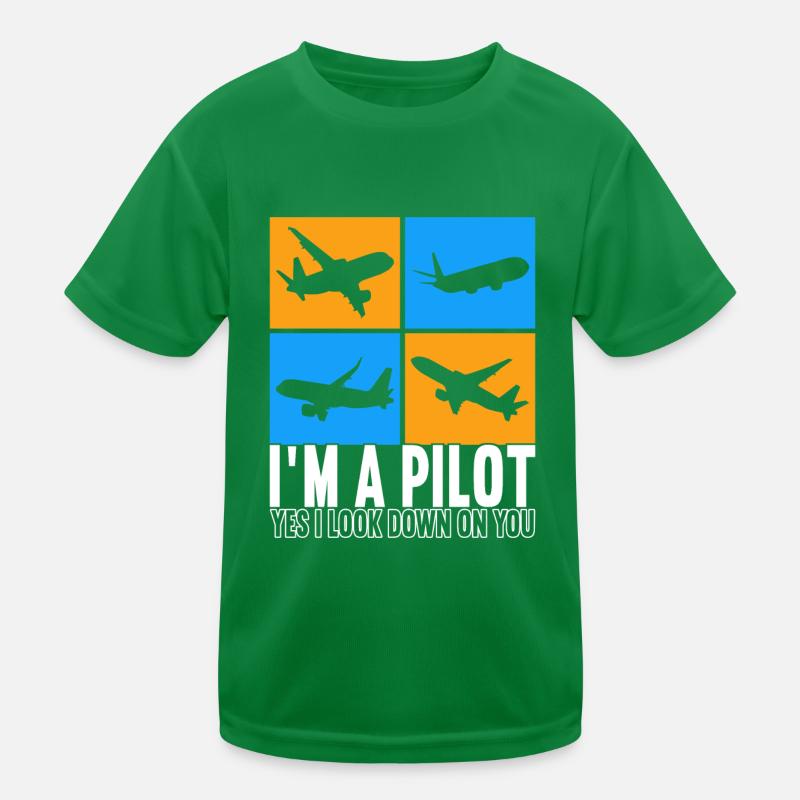 Pilot Flugzeug Kinder Funktions-T-Shirt