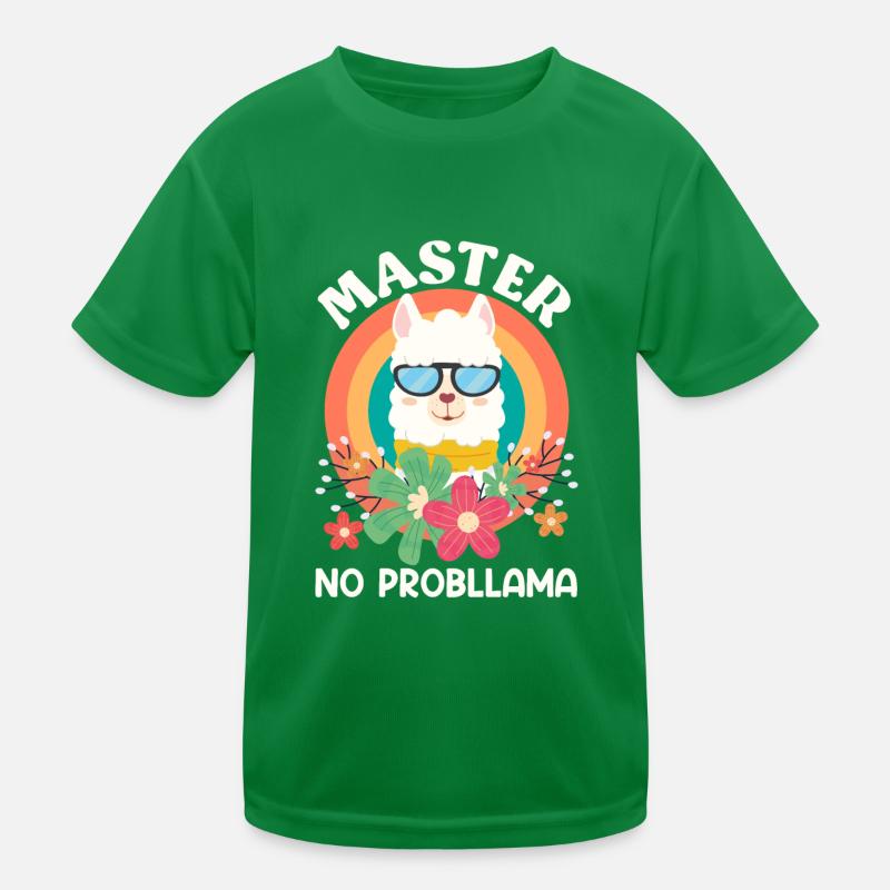 Master 2023 No Probllama Masterabschluss Kinder Funktions-T-Shirt
