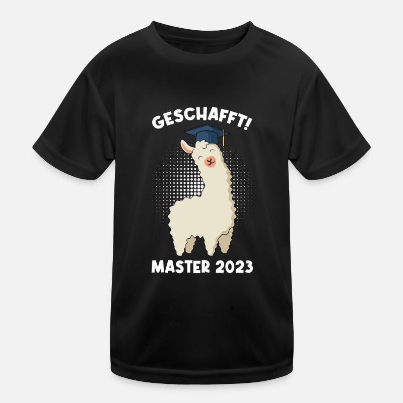 Geschafft! Master 2023 - Kinder Funktions-T-Shirt - Schwarz