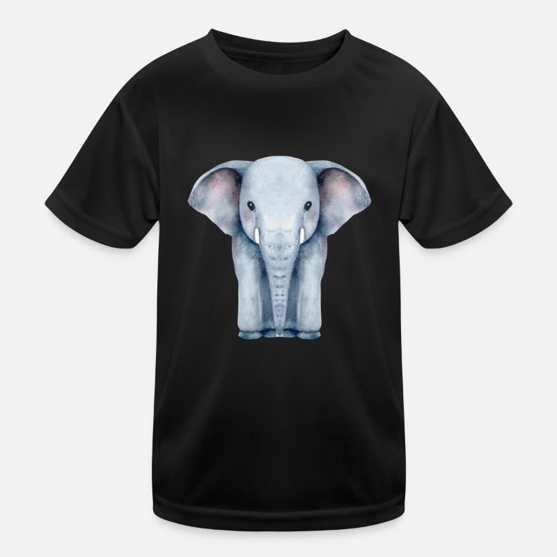 Watercolour Elephant Kids Functional T-Shirt