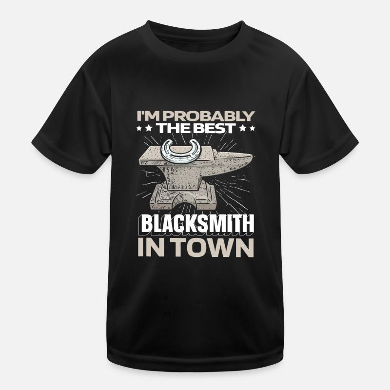 Blacksmith Metal Worker Anvil Kids Functional T-Shirt