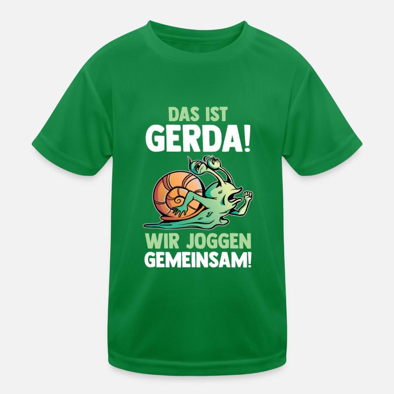This is Gerda we jog together snail Kids Functional T-Shirt