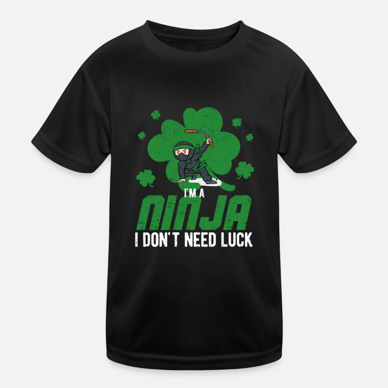 Ich bin ein Ninja, ich brauche kein Glück irisches Kinder Funktions-T-Shirt