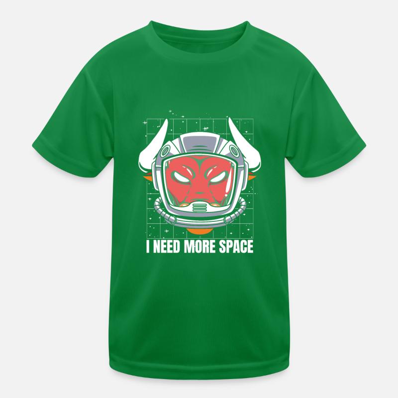 Bull Bull Cattle Astronaut I Need More Space Kids Functional T-Shirt