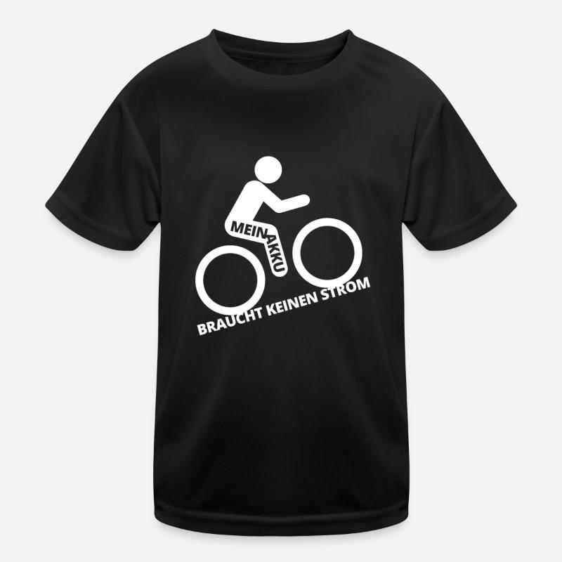 Fahrrad - ohne Akku, ohne Strom - lustiger Spruch Kinder Funktions-T-Shirt