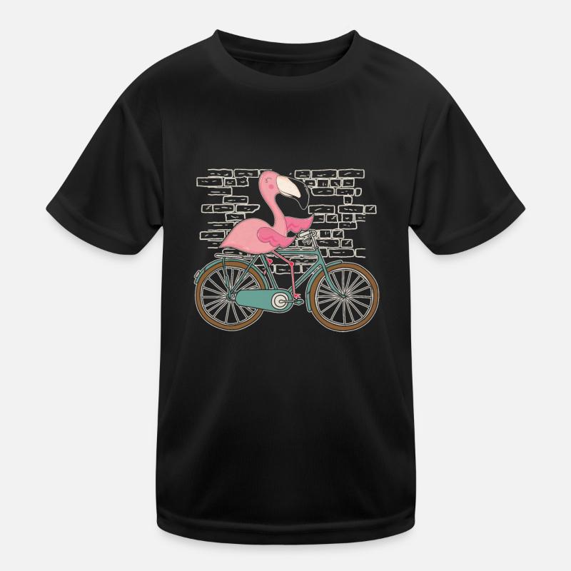 Flamingo Fahrrad Kinder Funktions-T-Shirt