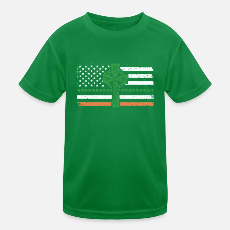 Drapeau irlando-américain Irlande Clover ST T-shirt sport Enfant