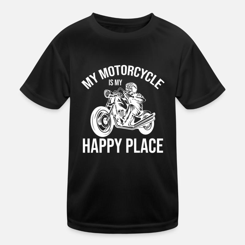 Motorcycle Biker Saying - My Motorcycle Is My Happ Kinder Funktions-T-Shirt