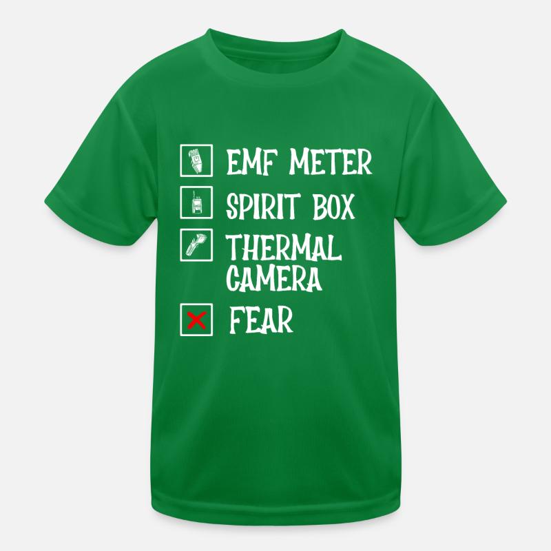 Ghost Hunter, EMF meter, thermal camera Kids Functional T-Shirt