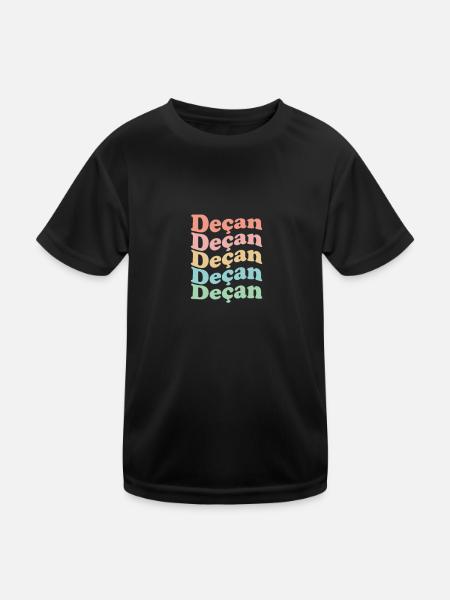 Vintage 70s Hippie Kosovo Town - Retro Deçan - T-shirt sport Enfant - noir - Devant