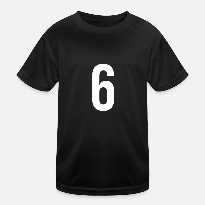 6 Zahlen, Buchstaben, Symbol, Alphabet, Initiale Kinder Funktions-T-Shirt