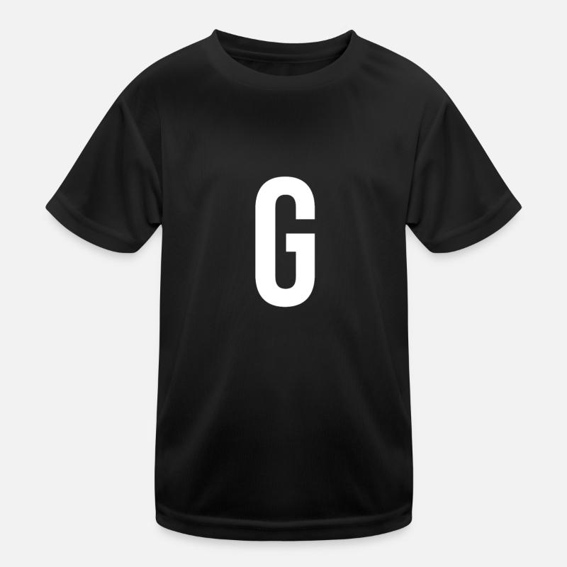 G Lettre Chiffre Symbole Alphabet Initiale T-shirt sport Enfant