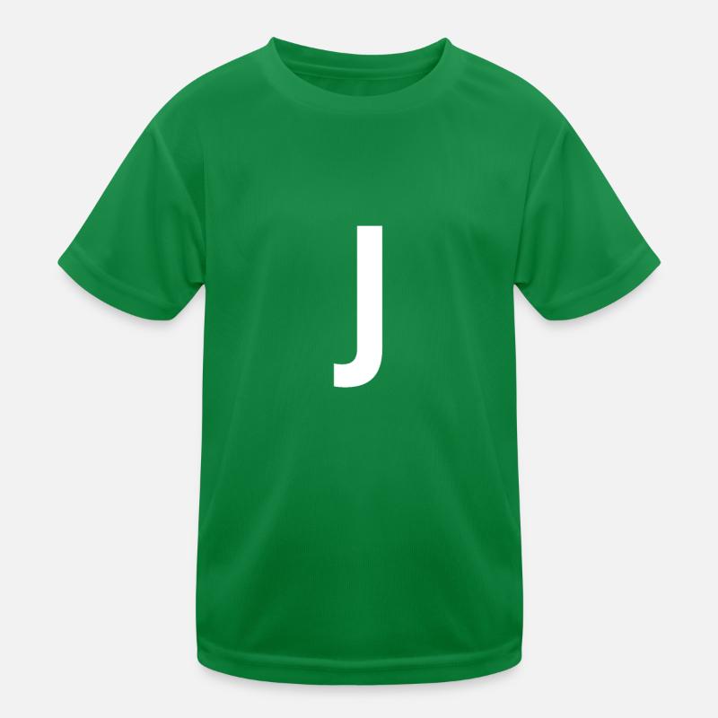 J Lettre Chiffre Symbole Alphabet Initiale T-shirt sport Enfant