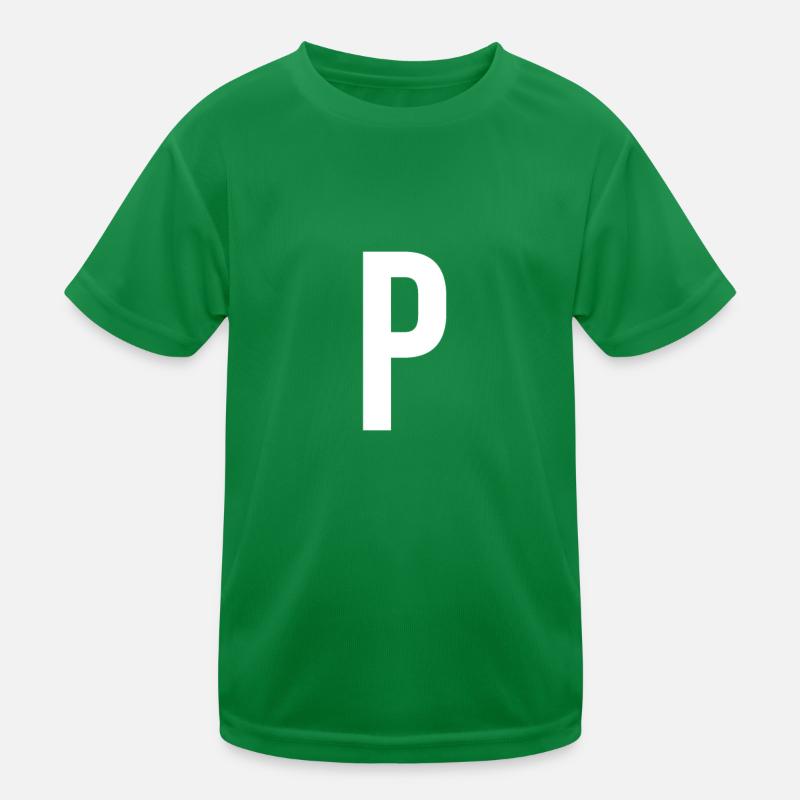 P Buchstabe Zahl Symbol Alphabet Initiale Kinder Funktions-T-Shirt