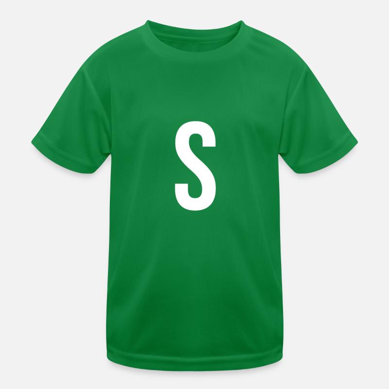 S Lettre Numéro Symbole Alphabet Initiale T-shirt sport Enfant