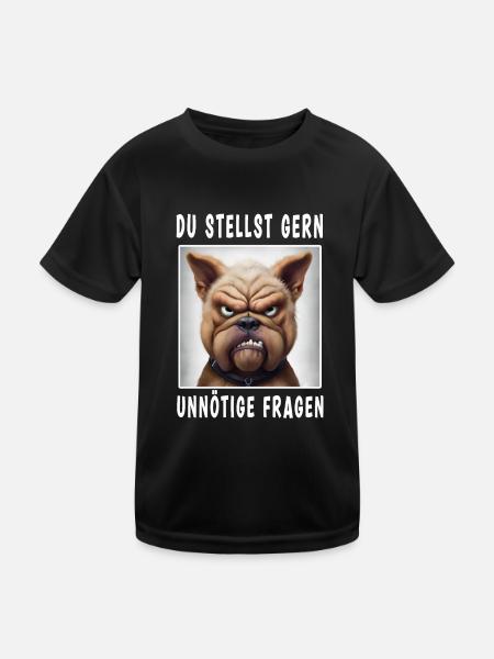Du stellst gern unnötige Fragen - Kinder Funktions-T-Shirt - Schwarz - Vorne
