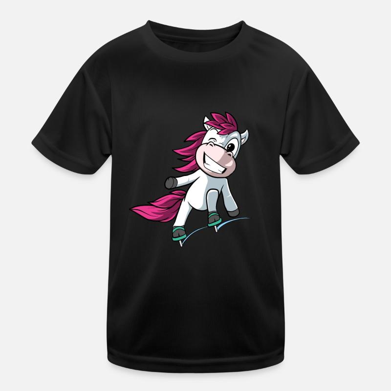 Eiskunstläuferin Einhorn Eislaufen Kinder Funktions-T-Shirt