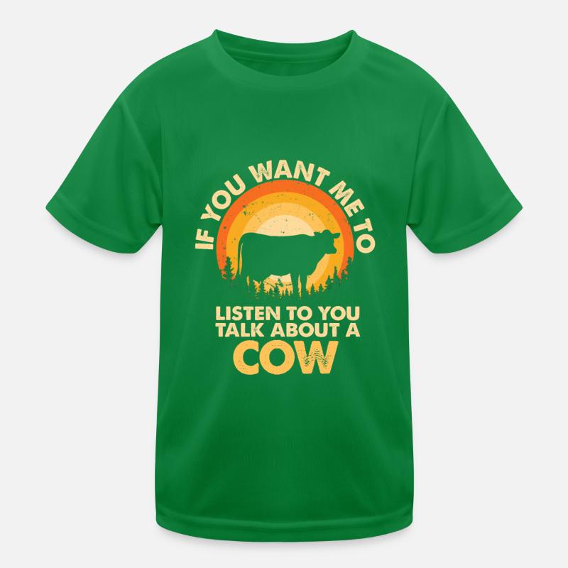 Hören Sie Über Tierkuh Sprechen Kinder Funktions-T-Shirt