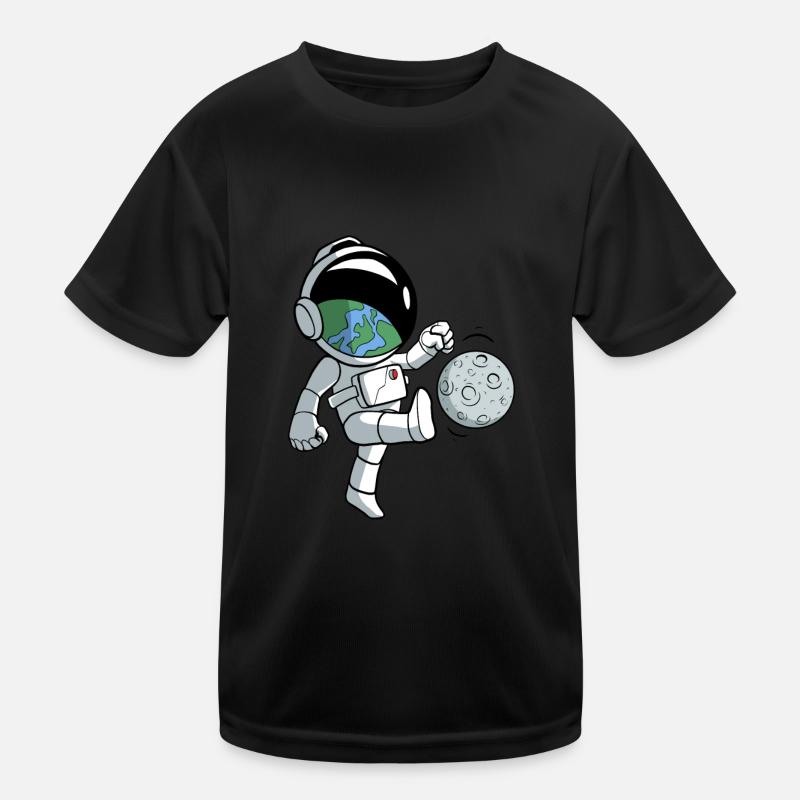 Astronaut plays football Kids Functional T-Shirt