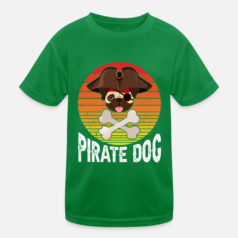 Mops Pirate Dog Kinder Funktions-T-Shirt
