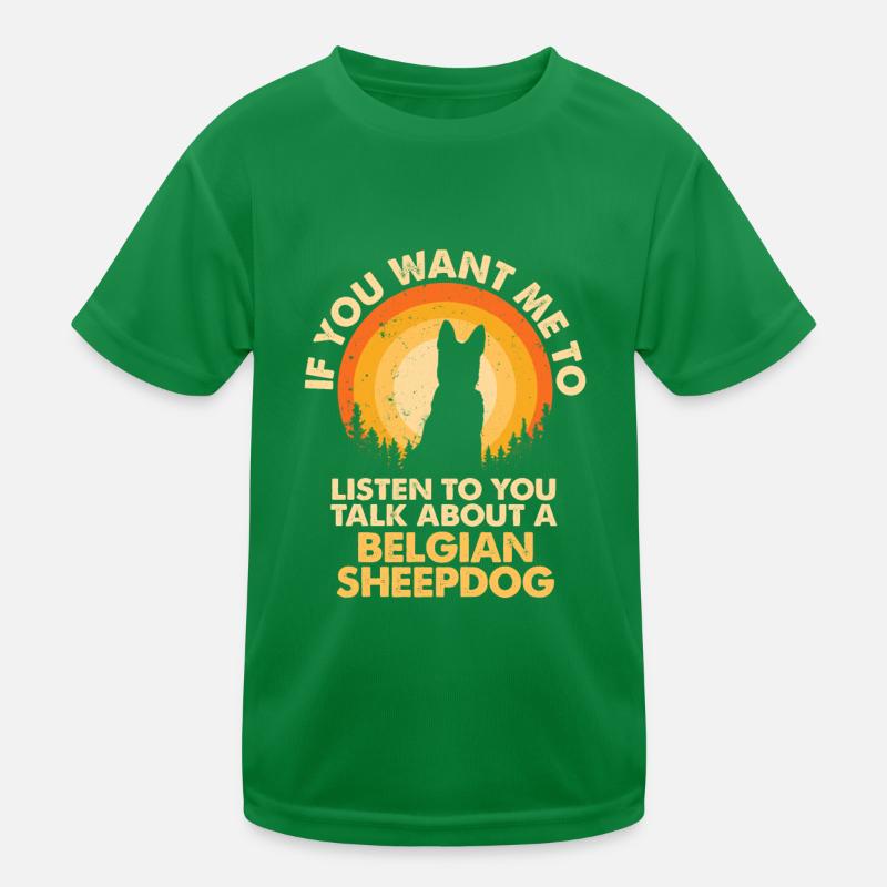 Talk about dogs Belgian Sheepdog Kids Functional T-Shirt