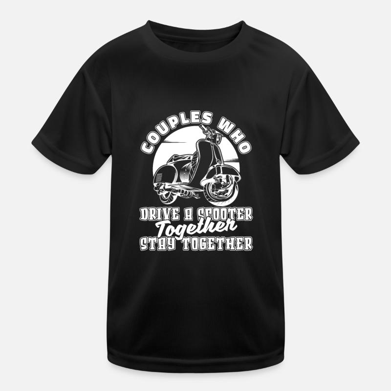 Motorroller Paar Kinder Funktions-T-Shirt
