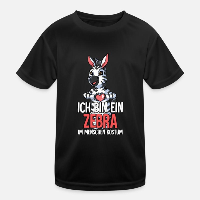 Ich Bin Ein Zebra - Kinder Funktions-T-Shirt - Schwarz