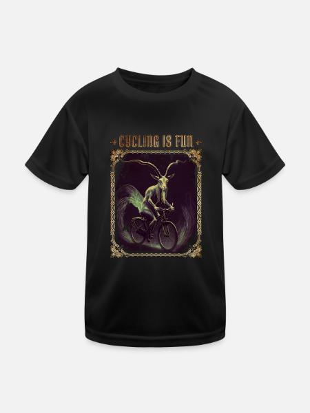 Cycling is Fun Goth - Kids Functional T-Shirt - black - Front
