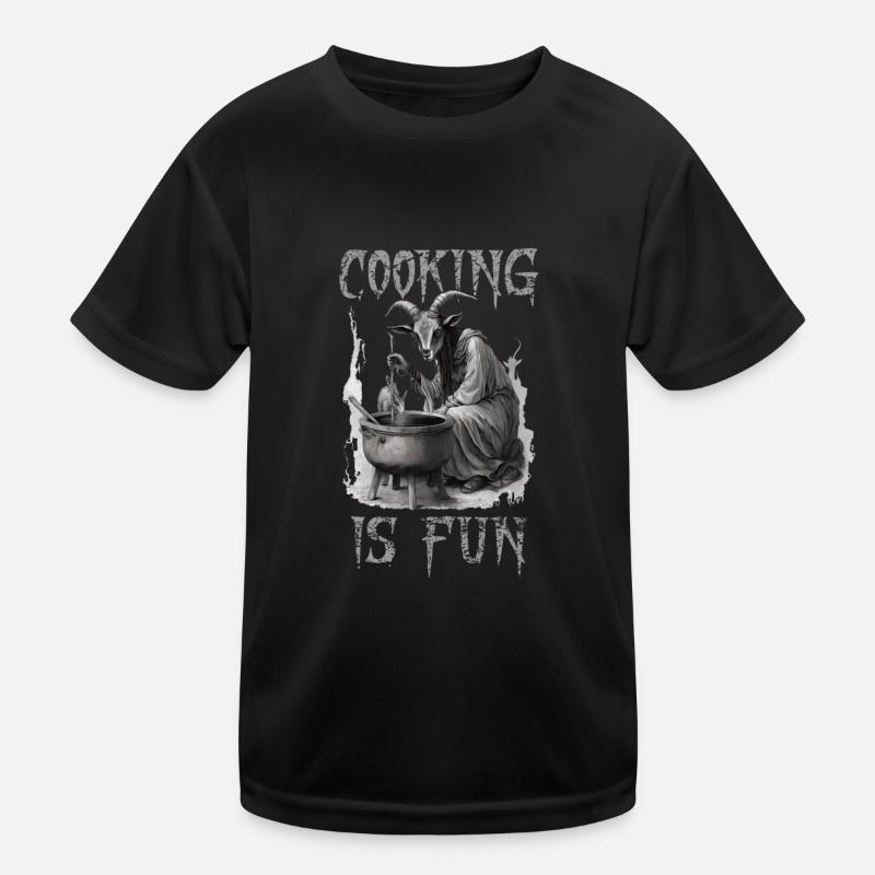 Cooking is Fun Goth Kids Functional T-Shirt
