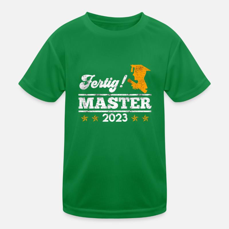 Ich bin fertig Studium 2023 Master Abschluss Kinder Funktions-T-Shirt