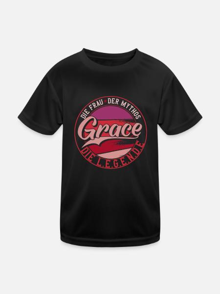 Die frau der Mythos die Legende Grace - Kinder Funktions-T-Shirt - Schwarz - Vorne